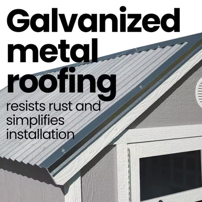 Garden Shed Do-It Yourself 6 Ft. X 8 Ft. Wood Storage Shed with Galvanized Metal Roof and Transom Windows (48 Sq. Ft.)