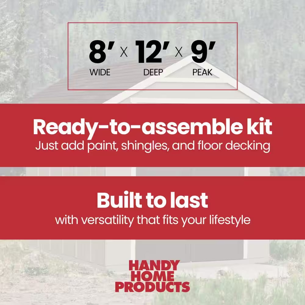 Majestic Do-It-Yourself 8 Ft. X 12 Ft. Outdoor Wood Storage Shed with Transom Windows and Wrap around Loft (96 Sq. Ft.)