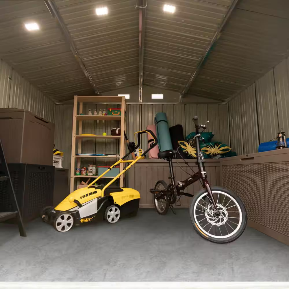 8 Ft. W X 10 Ft. D Brown Metal Storage Shed 80 Sq. Ft.