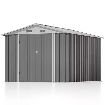 8 Ft. W X 10 Ft. D Brown Metal Storage Shed 80 Sq. Ft.