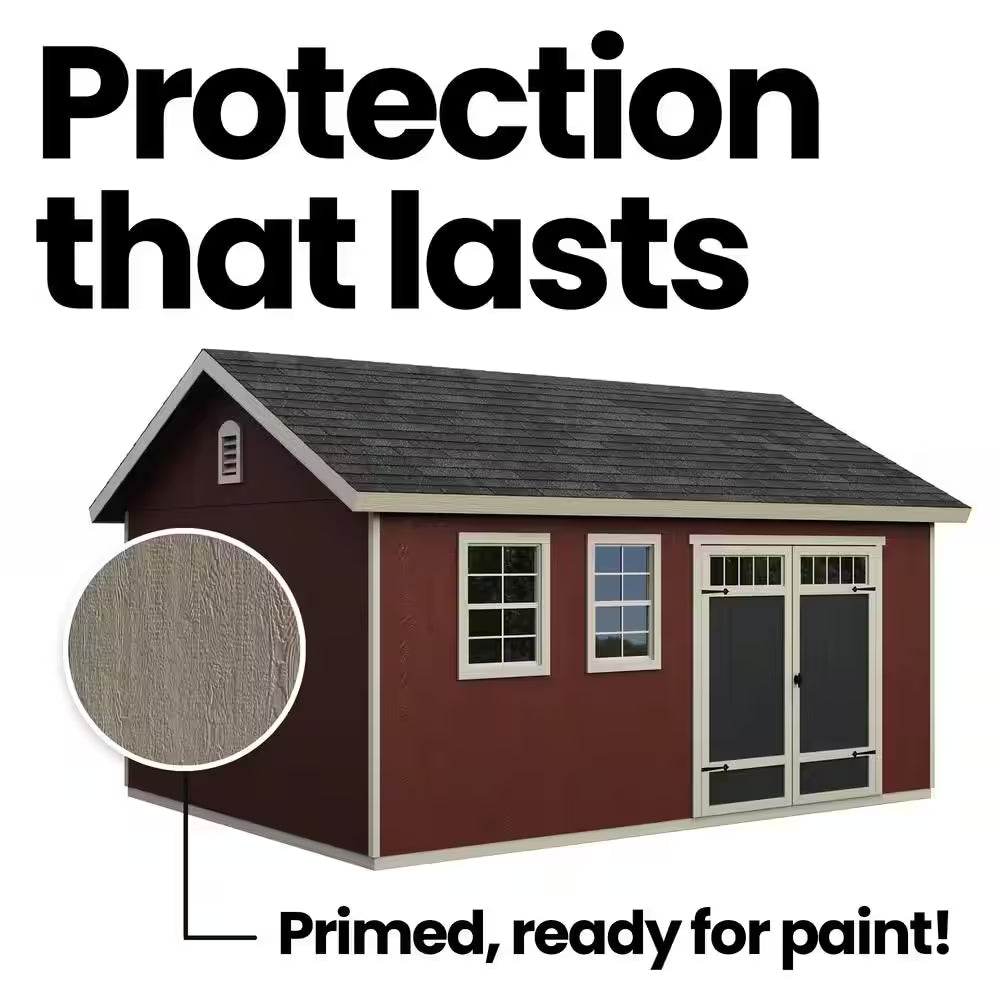 Professionally Installed Scarsdale 12 Ft. X 16 Ft. Designer Outdoor Wood Shed with 2 Windows-Black Shingle (192 Sq. Ft.)