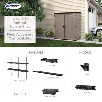 5 Ft. 10.5 In. X 3 Ft. 8.25 In. X 6 Ft. 5.5 In. XL Vertical Storage Shed