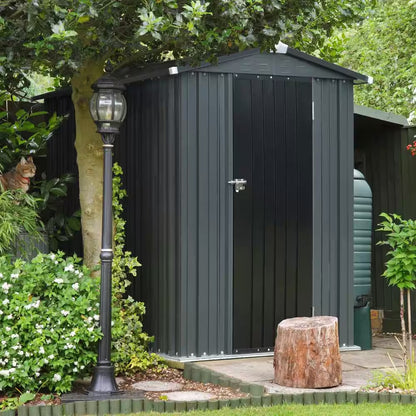 8 Ft. W X 10 Ft. D Metal Outdoor Storage Shed 80 Sq. Ft., Gray