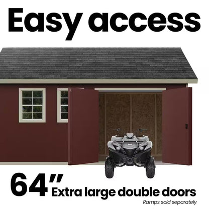 Professionally Installed Scarsdale 12 Ft. X 16 Ft. Designer Outdoor Wood Shed with 2 Windows-Black Shingle (192 Sq. Ft.)