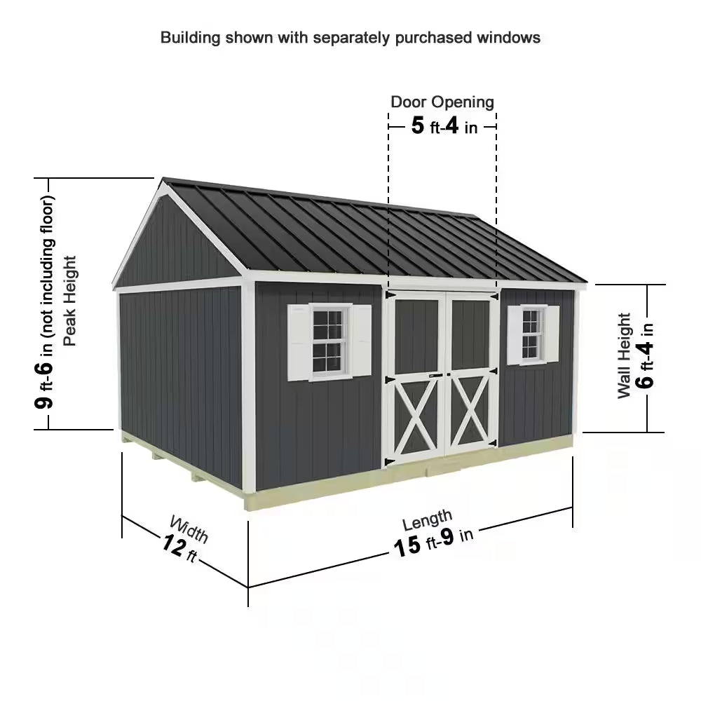 Brookfield 16 Ft. X 12 Ft. Wood Storage Shed Kit