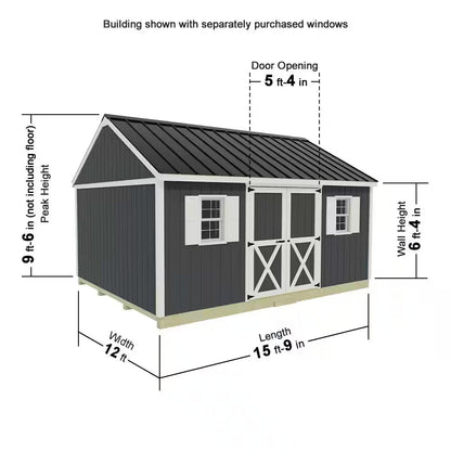Brookfield 16 Ft. X 12 Ft. Wood Storage Shed Kit