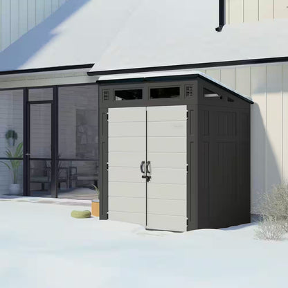 Modern 6 Ft. W X 5 Ft. D Plastic Storage Shed (35.31 Sq. Ft.)