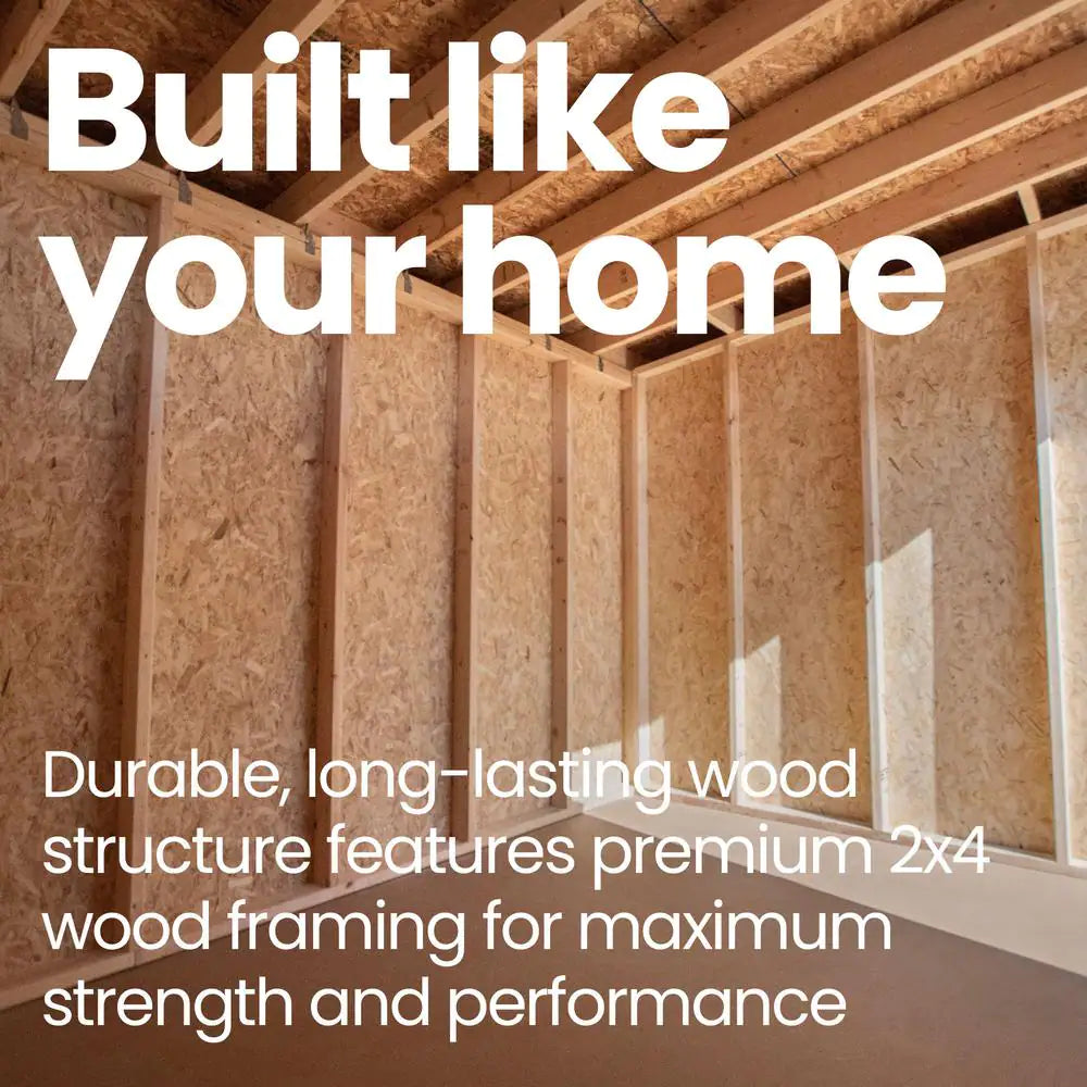 Do-It Yourself Palisade 12 Ft. X 8 Ft. Multi-Purpose Wood Shed with Smartside, Fixed Windows and Barn Door (96 Sq. Ft.)