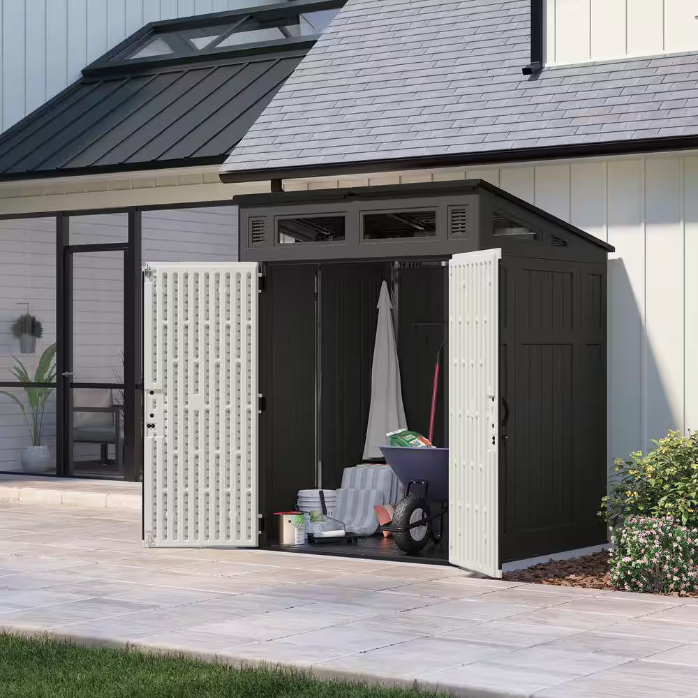 Modern 6 Ft. W X 5 Ft. D Plastic Storage Shed (35.31 Sq. Ft.)