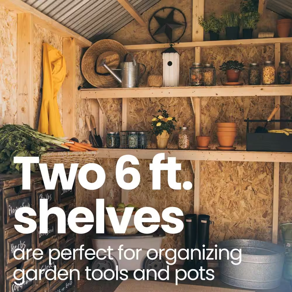 Garden Shed Do-It Yourself 6 Ft. X 8 Ft. Wood Storage Shed with Galvanized Metal Roof and Transom Windows (48 Sq. Ft.)
