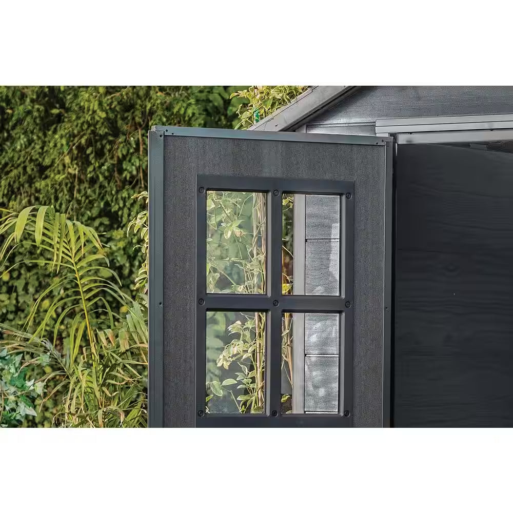 Newton 7.5 Ft. W X 7 Ft. D Durable Resin Plastic Storage Shed with Flooring Grey (Sq. Ft.)