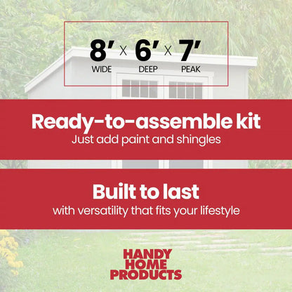 Highland Do-It Yourself 8 Ft. W X 6 Ft. D Complete Outdoor Wood Utility Shed with Palram Roof and Windows (48 Sq. Ft.)