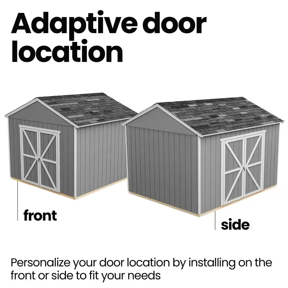 Professionally Installed Rookwood 10 Ft. X 16 Ft. Backyard Wood Shed with Smartside- Onyx Black Shingles (160 Sq. Ft.)