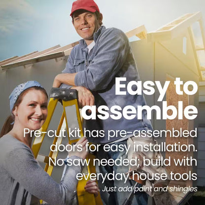 Majestic Do-It-Yourself 8 Ft. X 12 Ft. Outdoor Wood Storage Shed with Transom Windows and Wrap around Loft (96 Sq. Ft.)