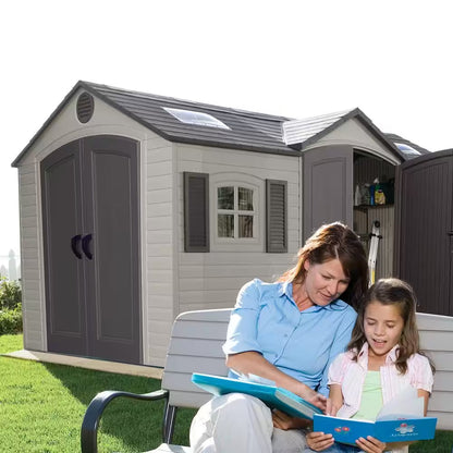 15 Ft. X 8 Ft. Resin Double Door Storage Shed