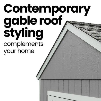 Professionally Installed Rookwood 10 Ft. X 16 Ft. Backyard Wood Shed with Smartside- Onyx Black Shingles (160 Sq. Ft.)