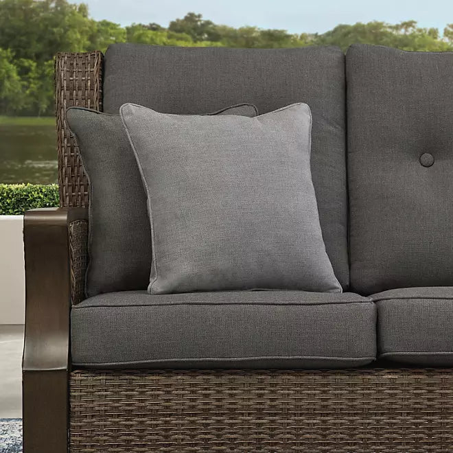 Newcastle 6-Piece Patio Deep Seating Set with Fire Pit – Smoke – Member’s Mark