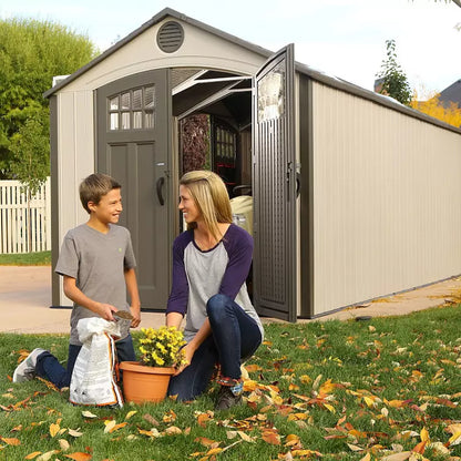 Lifetime 20′ x 8′ Outdoor Storage Shed Building Brown